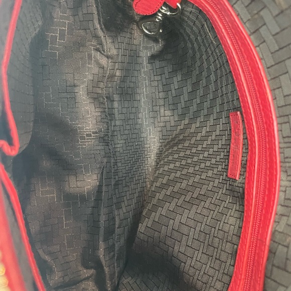 Reduced!! VTG Cole Haan Red Bag with Woven Handle, Made in Spain - Picture 8 of 9